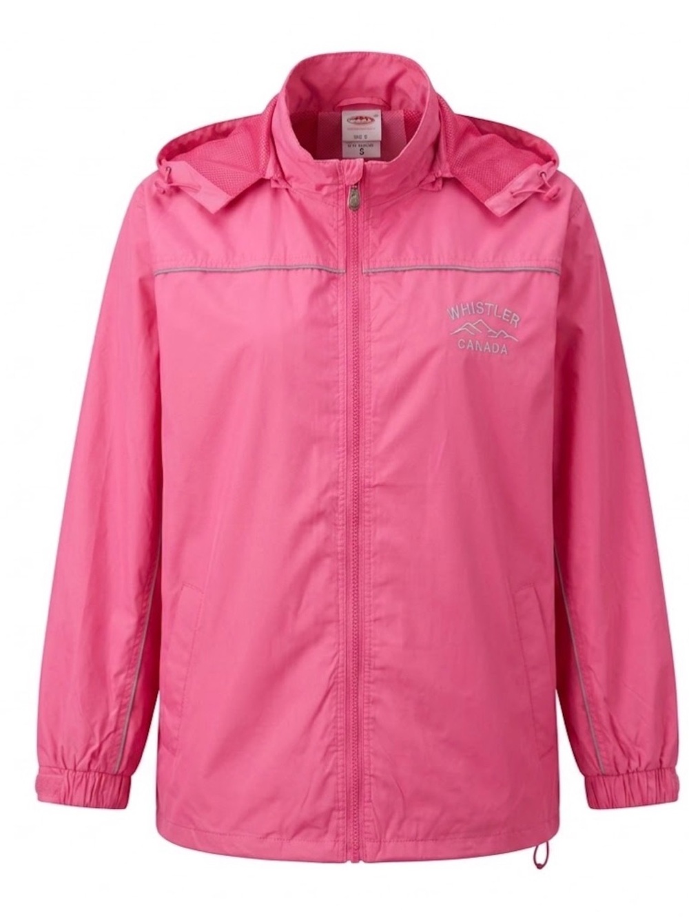 Whistler Canada Pink Windbreaker Jacket Zip Off Hood Mesh Lined Size Small